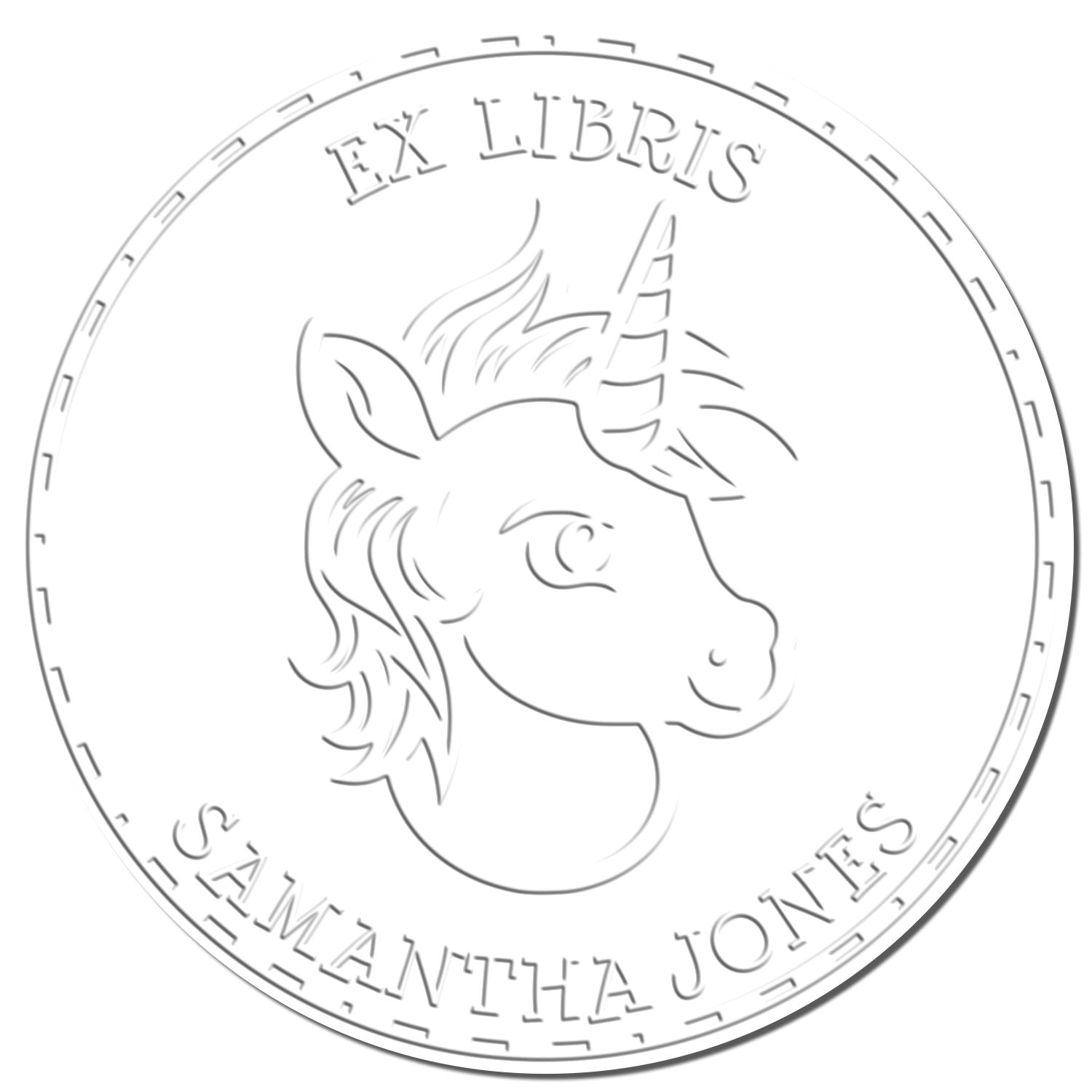 Sapphireglow Magical Unicorn Handheld Custom Ex Libris Design Embossing Seal