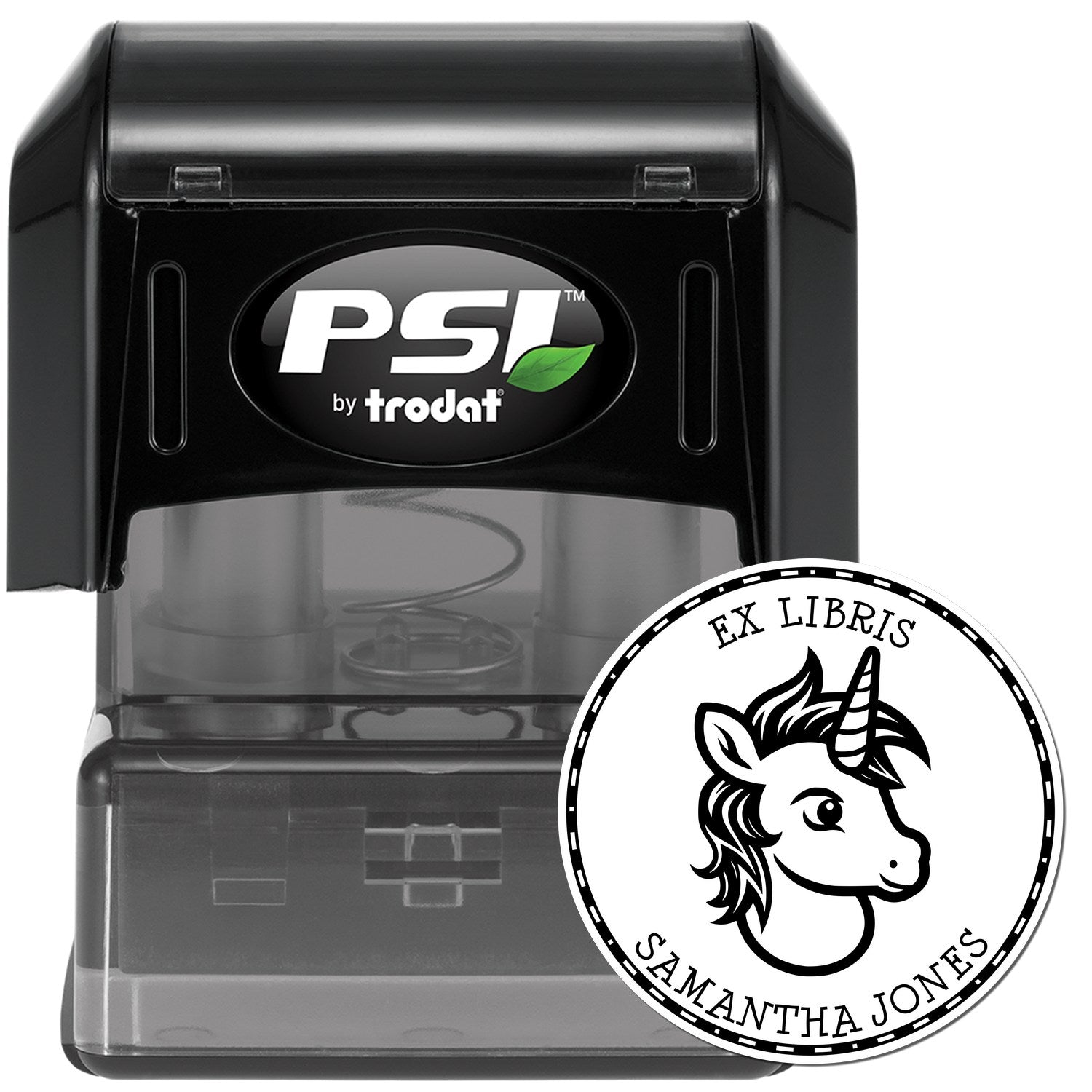 Sapphireglow Magical Unicorn Pre-Inked Customized Bookplate Template Stamp