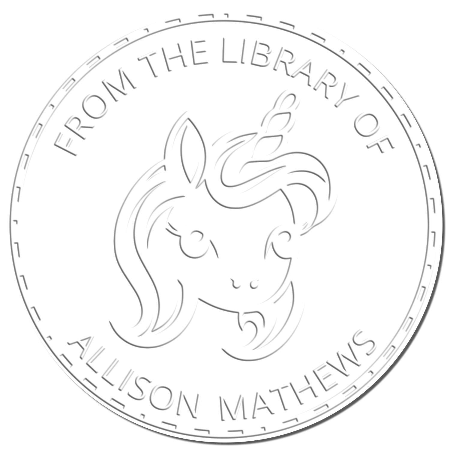 Celestialtrail Magical Unicorn Handheld Custom Library Bookplate Embosser