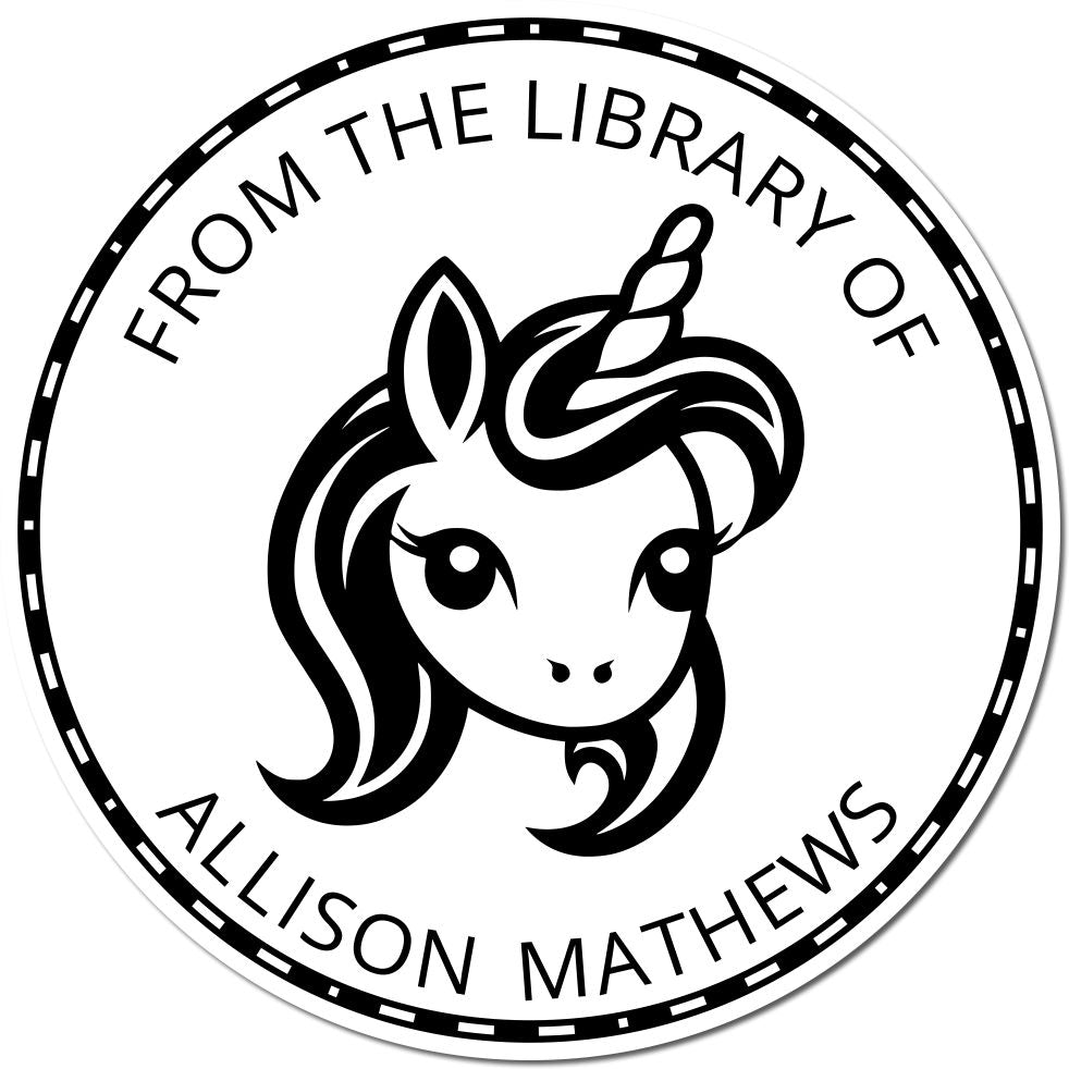 Wood Handle Celestialtrail Magical Unicorn Customizable Library Collection Stamp