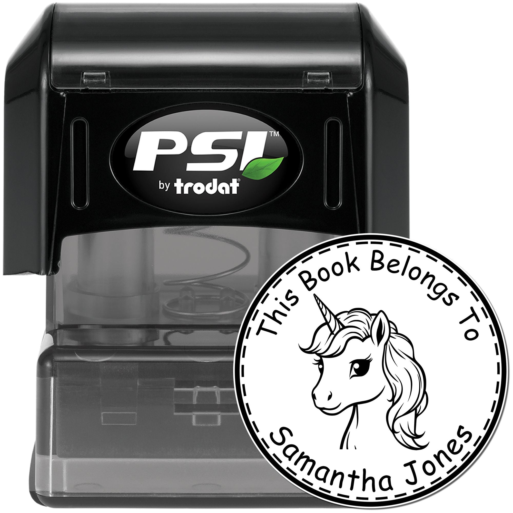 Enchantedbreeze Magical Unicorn Pre-Inked Customized Bookplate Maker Stamp - Engineer Seal Stamps