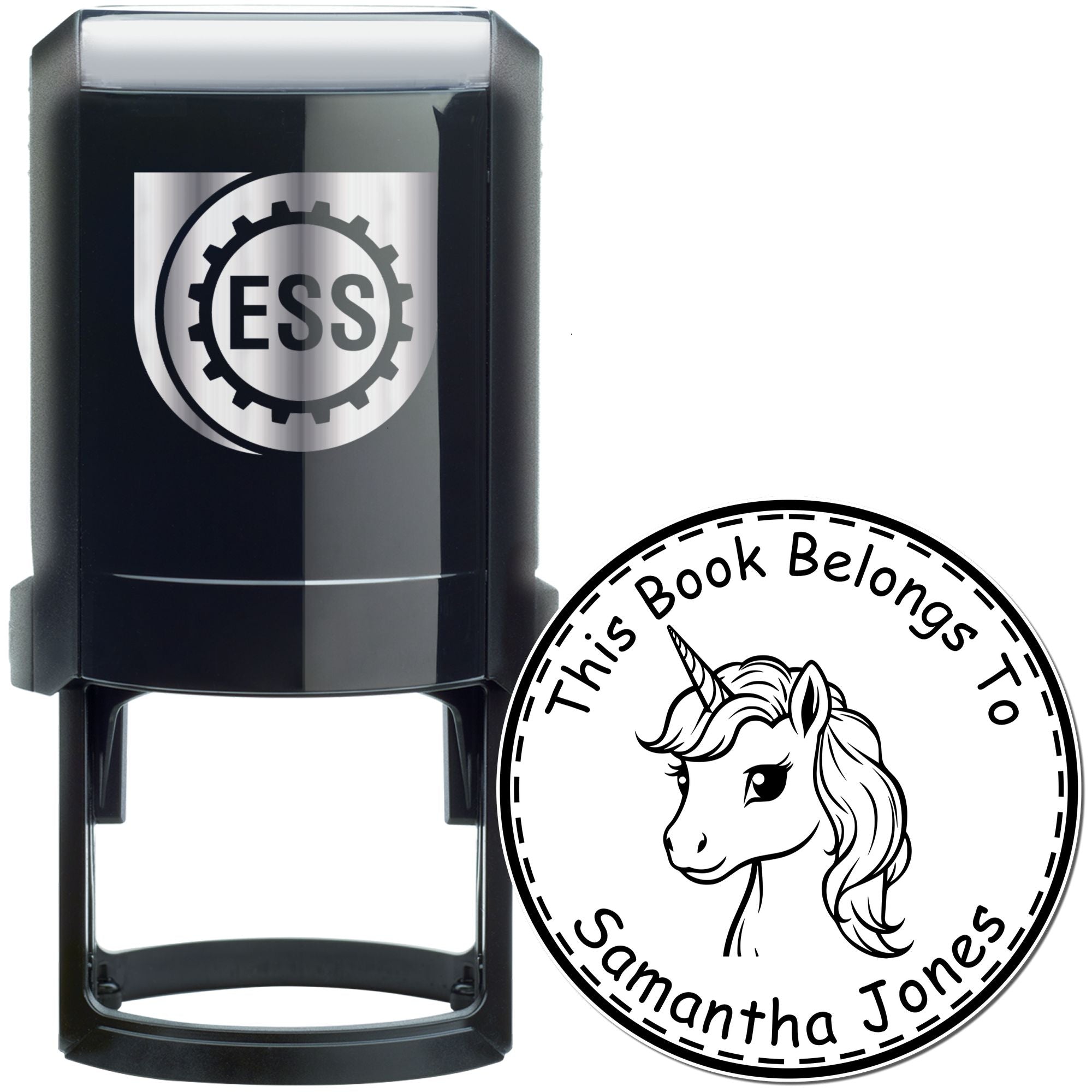 Enchantedbreeze Magical Unicorn Self-Inking Custom Book Ownership Stamp