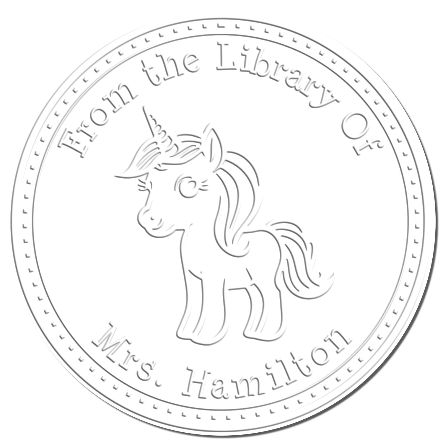 Etherealcharm Magical Unicorn Handheld Custom Book Library Name Embosser