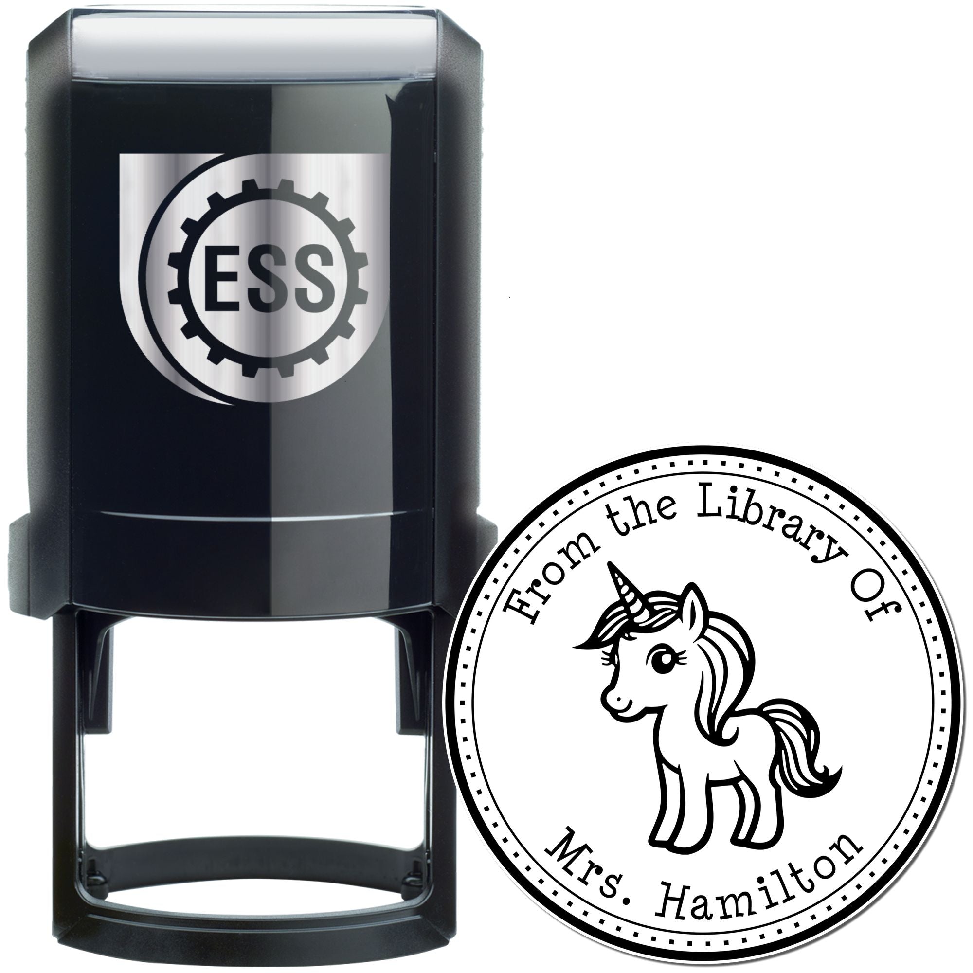 Etherealcharm Magical Unicorn Self-Inking Custom Book Library Stamp - Engineer Seal Stamps
