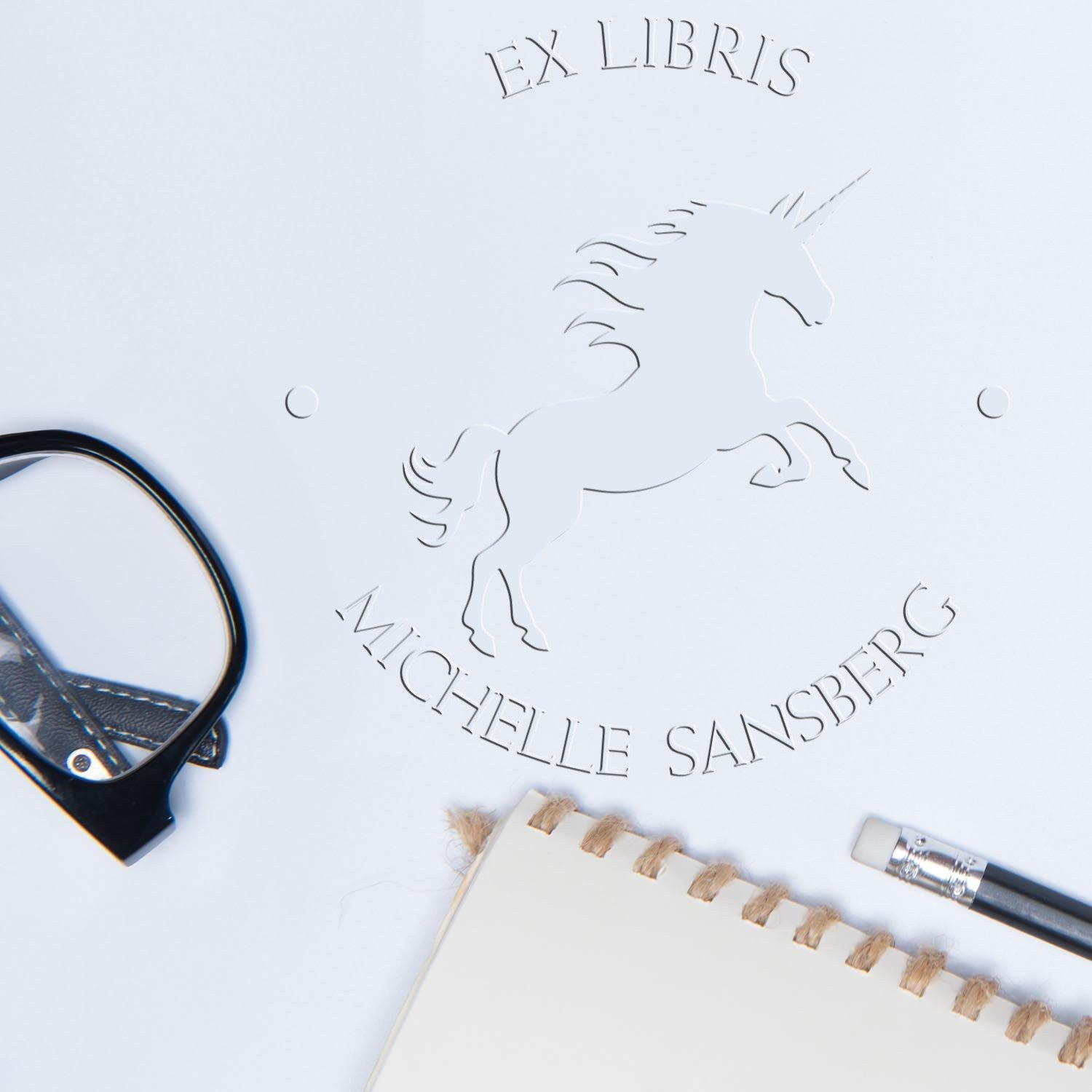 Soft Iridescentsky Magical Unicorn Customized Book Seal - Engineer Seal Stamps
