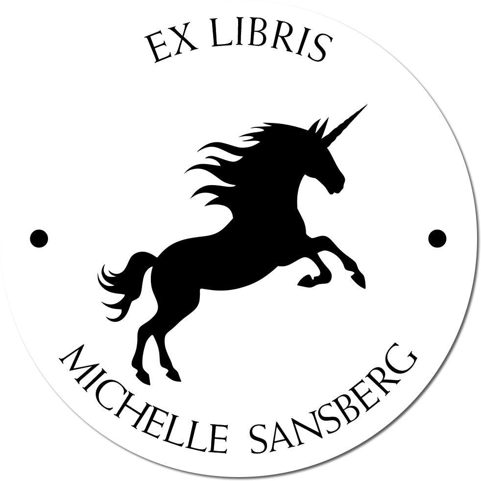 Iridescentsky Magical Unicorn Pre-Inked Customized From The Bookshelf Of Stamp