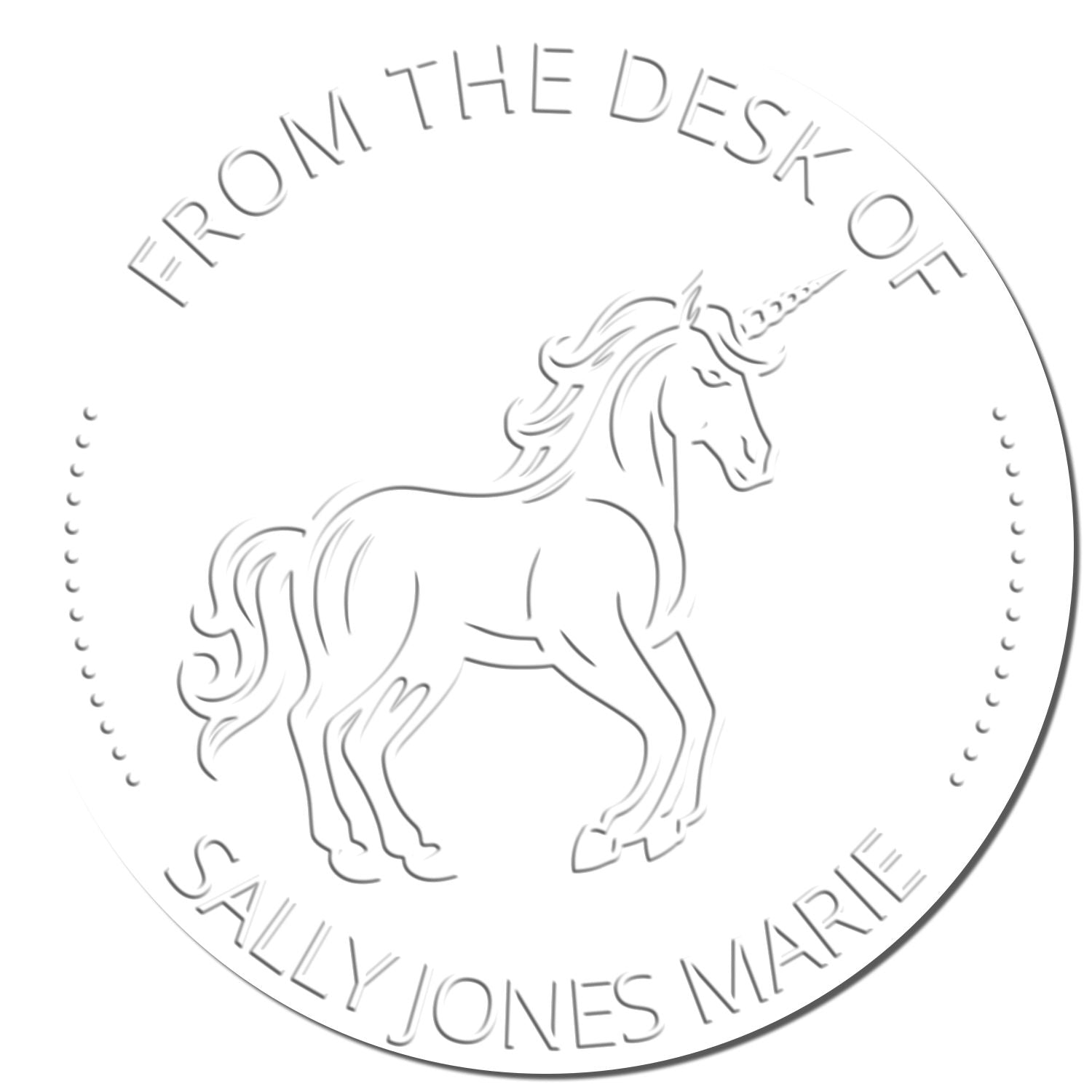Pearlescent Unicorn Handheld Custom Name For Library Embosser
