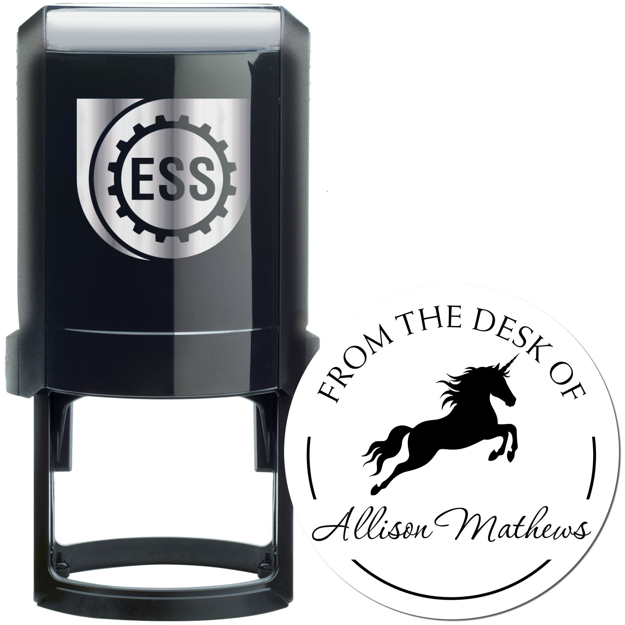 Luminoushalo Unicorn Self-Inking Custom Library Bookplate Stamp - Engineer Seal Stamps