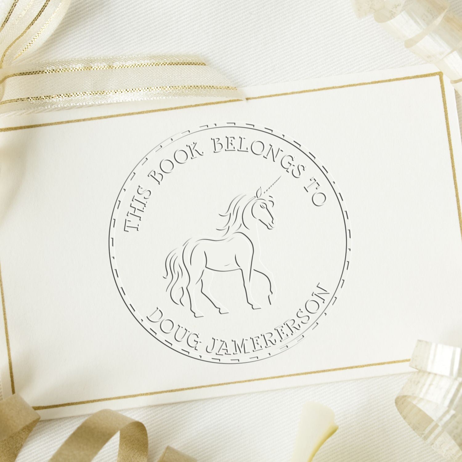 Soft Fairydust Unicorn Customized Book Marking Embossing Seal