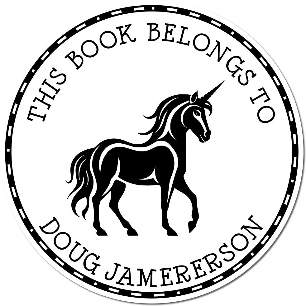 Fairydust Unicorn Pre-Inked Customized Library Stamp