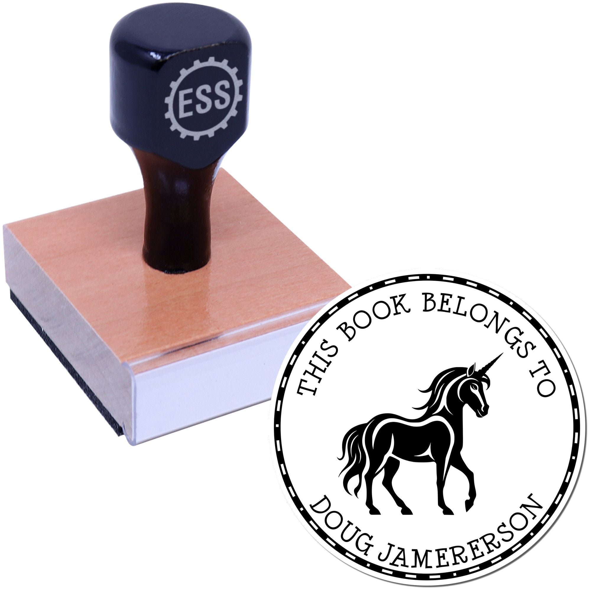 Wood Handle Fairydust Unicorn Customizable Library Of Stamp