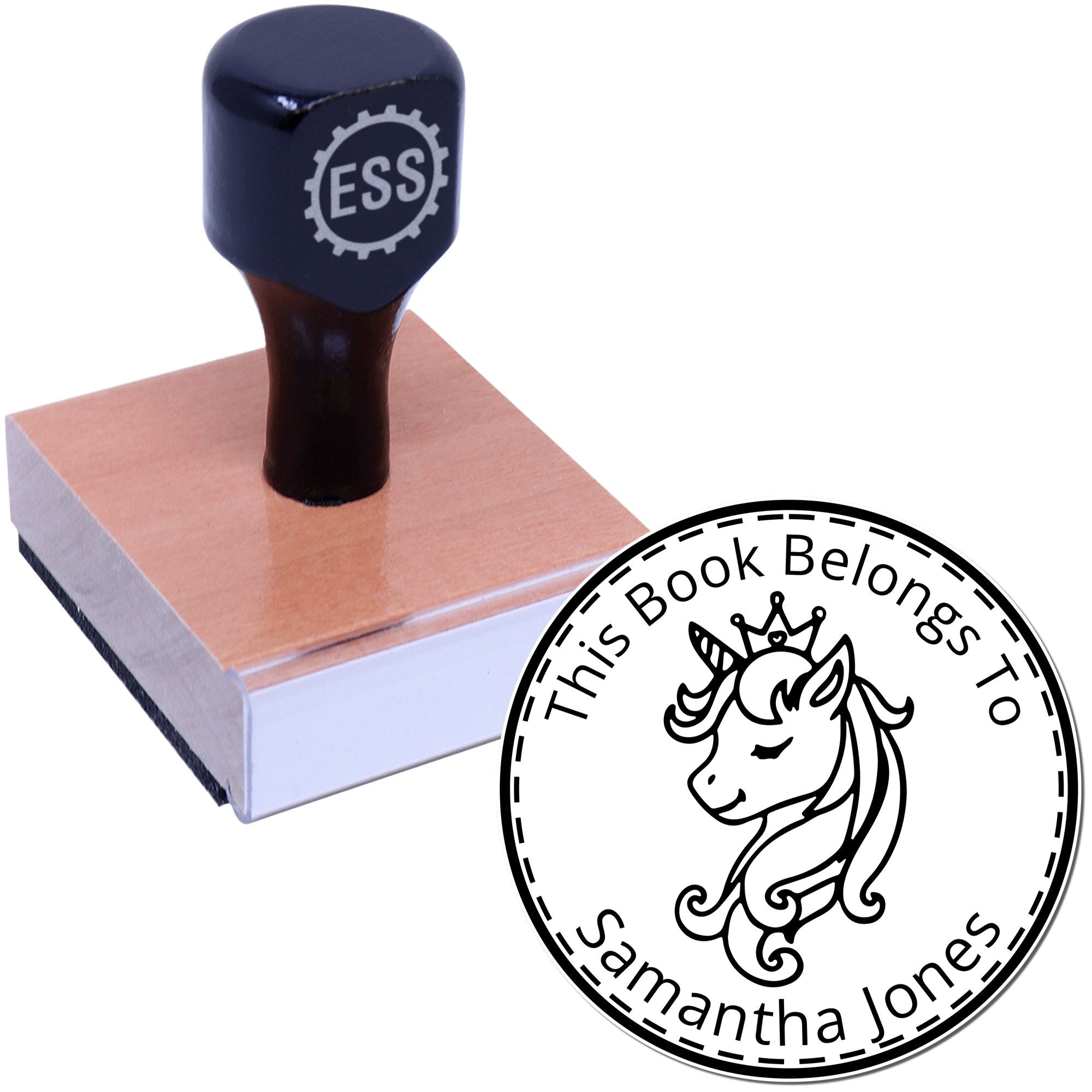 Wood Handle Radiantgallop Unicorn Customizable Read It Love It Stamp