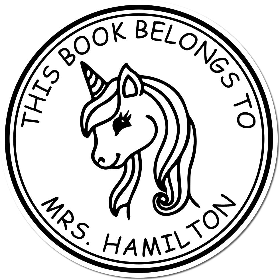 Glimmeringstar Unicorn Pre-Inked Customized Book Plate Stamp
