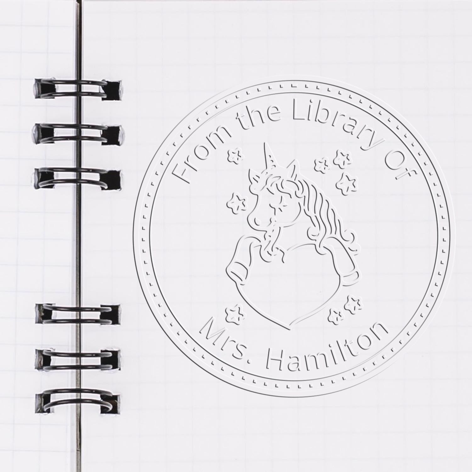 Soft Whimsicalspirit Unicorn Customized Book Signature Embossing Seal