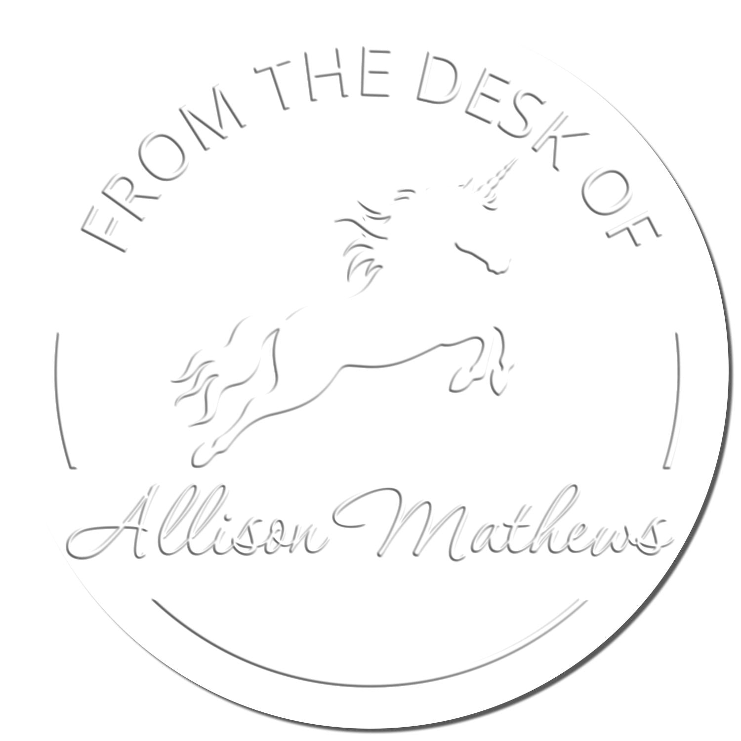 Soft Mysticwisp Unicorn Customized Book Initial Embosser