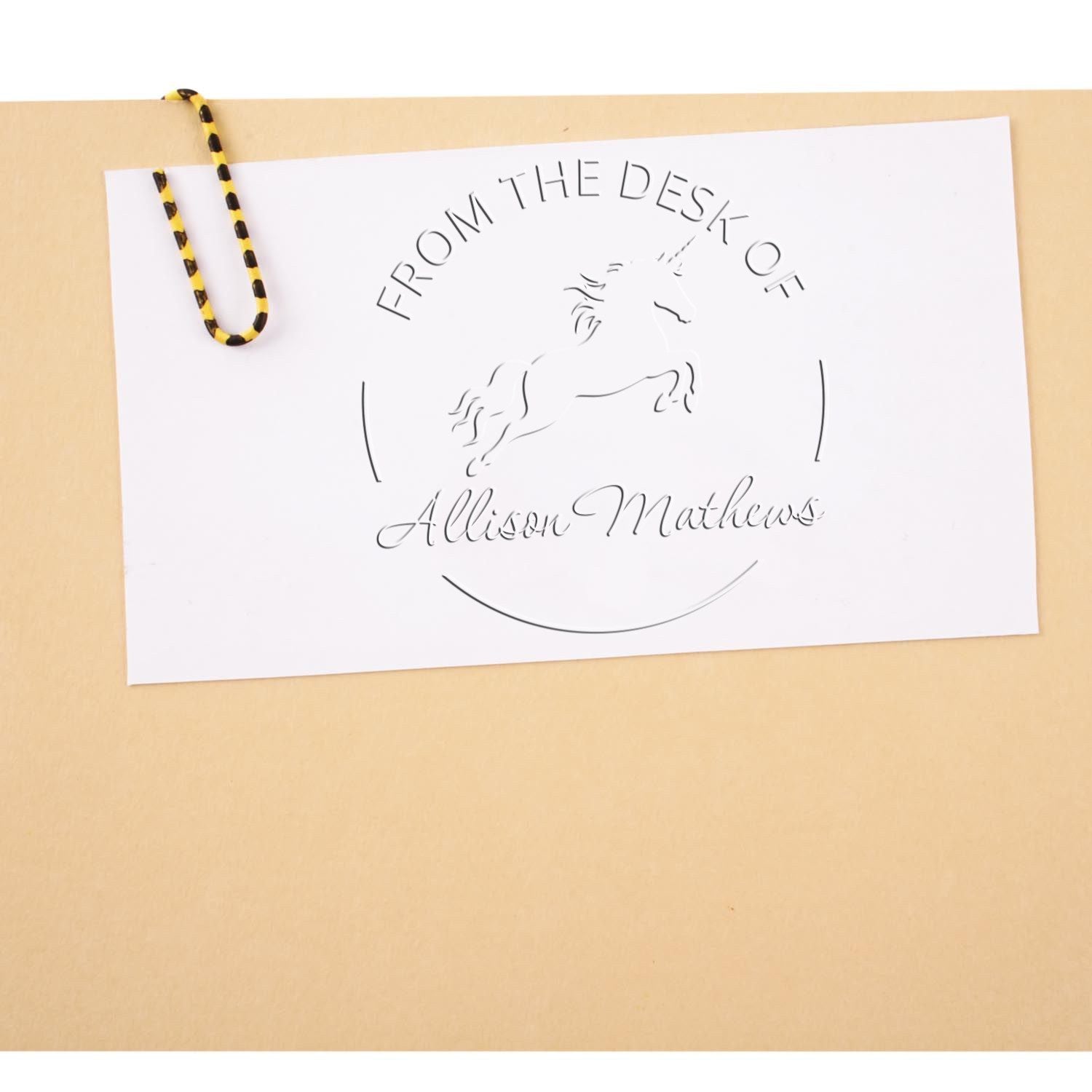 Mysticwisp Unicorn Desk Custom-Made Ex Libris Bookplate Seal - Engineer Seal Stamps
