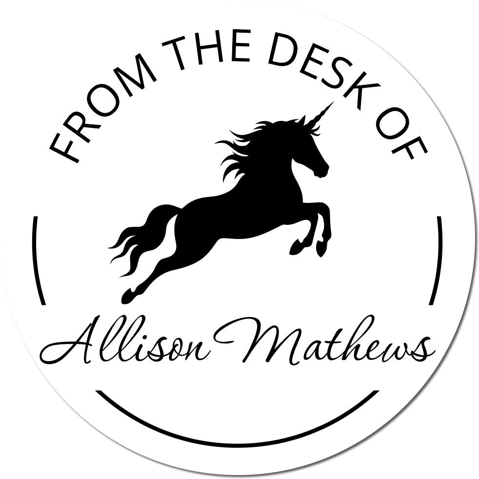 Mysticwisp Unicorn Pre-Inked Customized Book Library Stamp