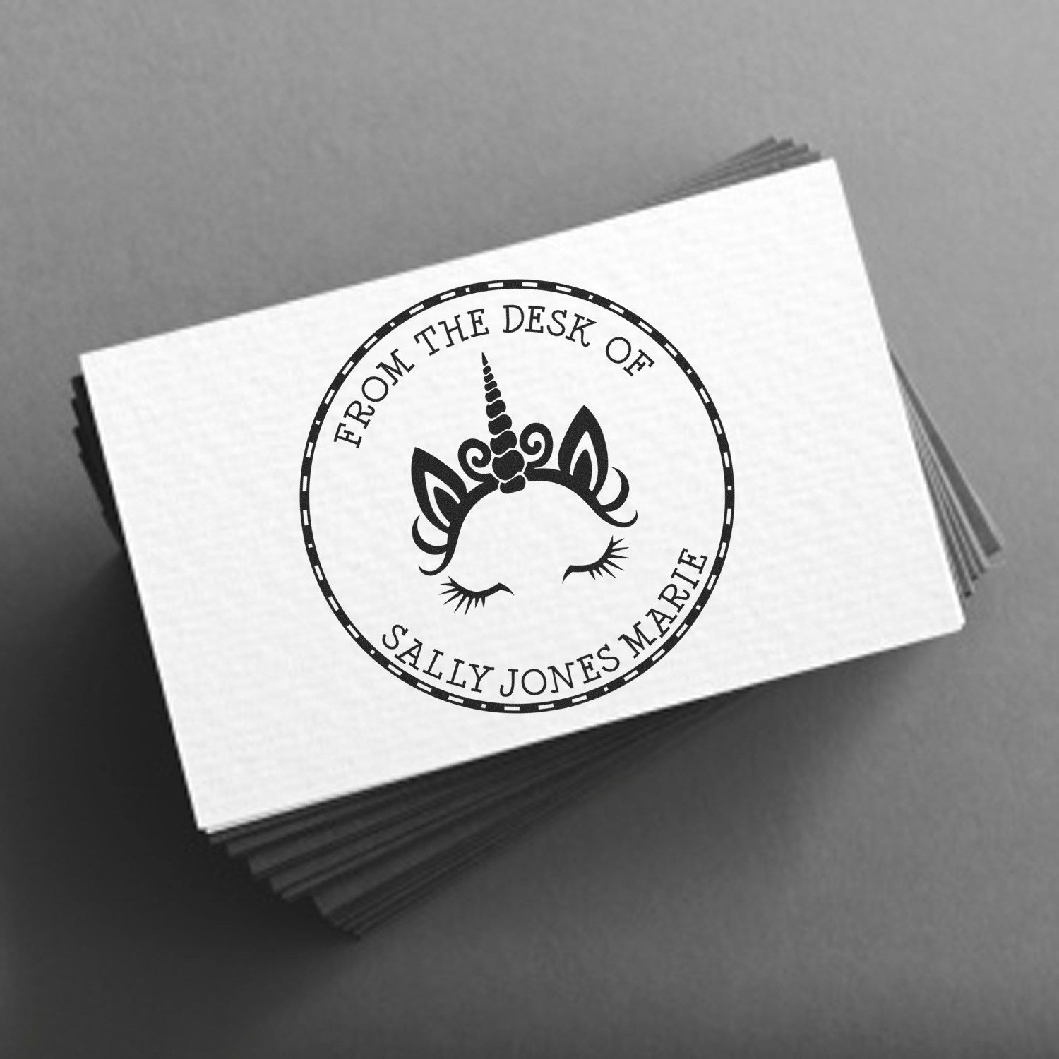 Slim Pre-Inked Nebulamane Unicorn Personalizable Library Return Stamp