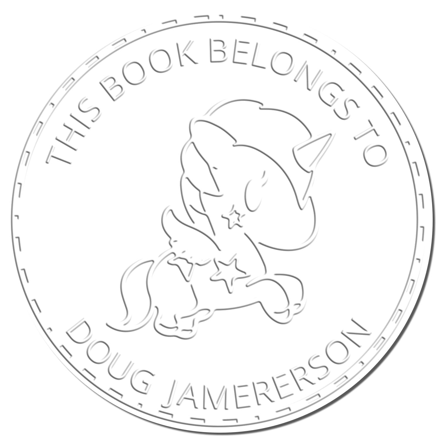 Soft MistyHoof Unicorn Customized Book Initial Embossing Seal