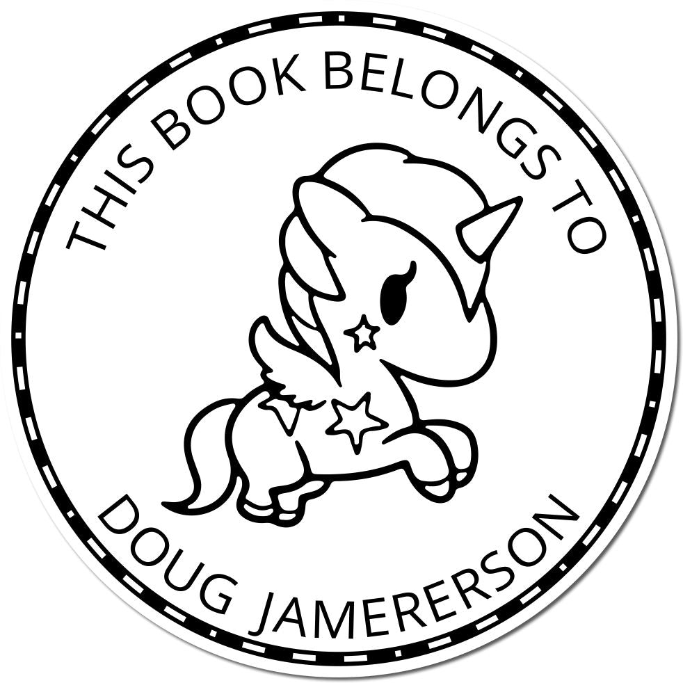 Slim Pre-Inked MistyHoof Unicorn Personalizable From The Bookshelf Of Stamp