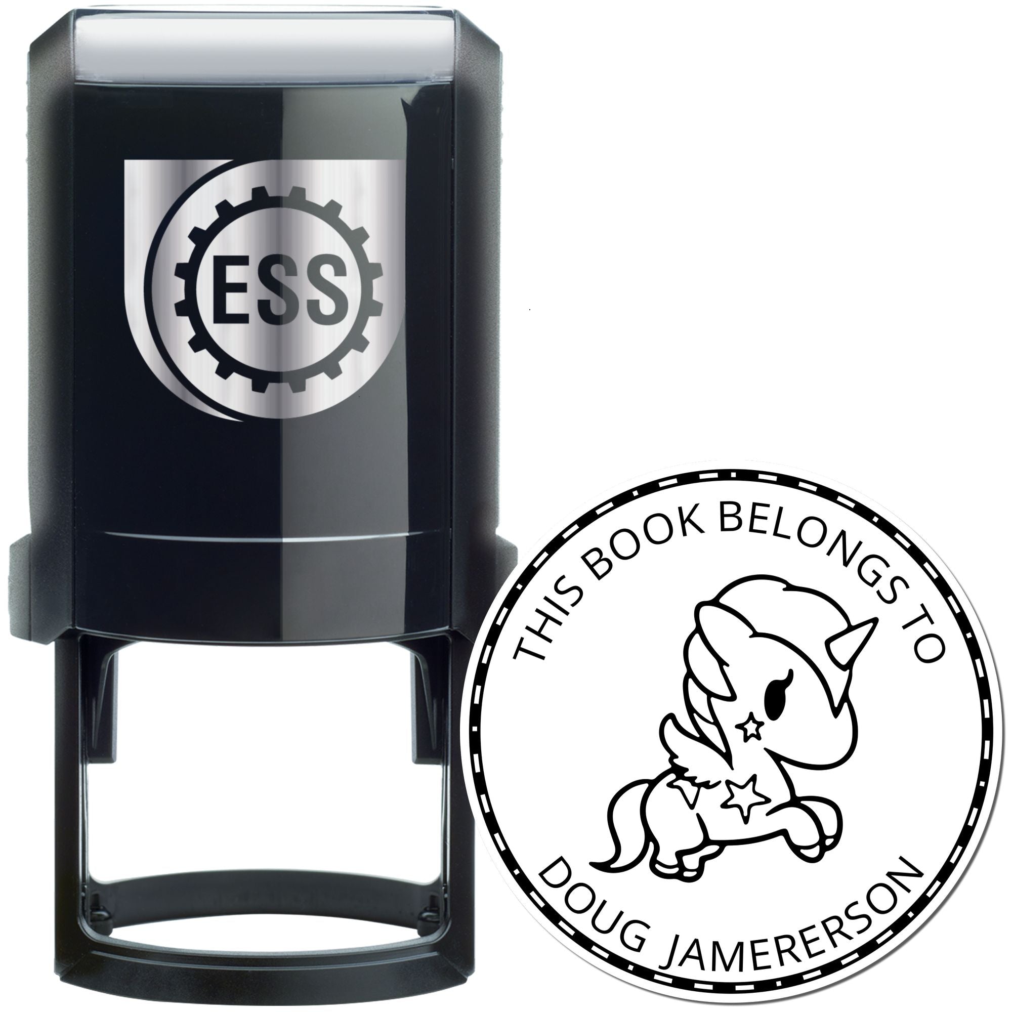 MistyHoof Unicorn Self-Inking Custom Book Mark Stamp - Engineer Seal Stamps