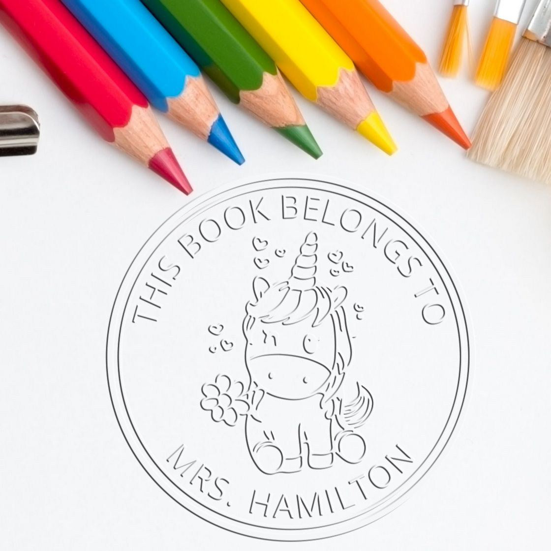 Soft Harmonybloom Unicorn Customized Book Logo Seal