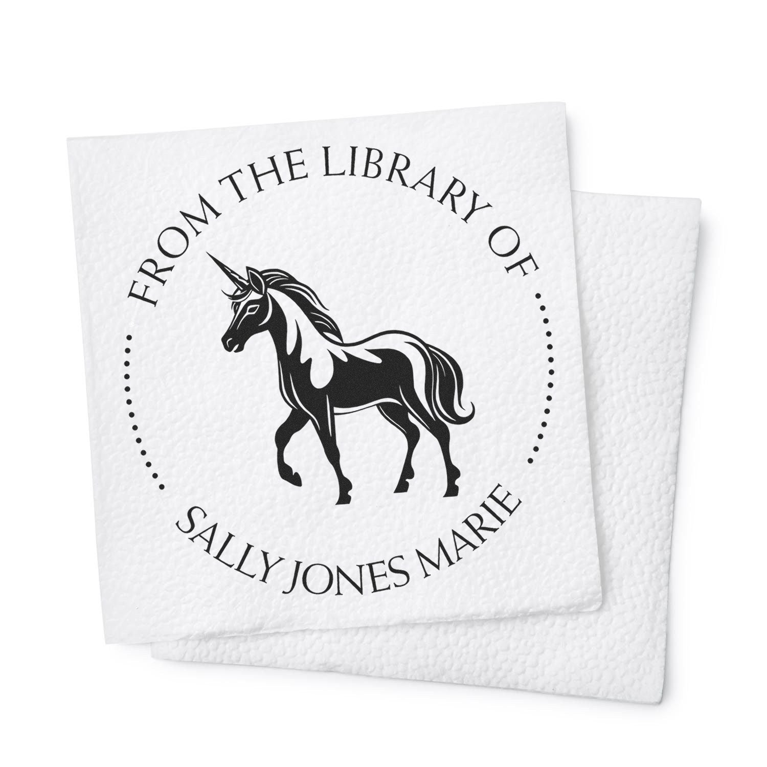 Blissfulglimmer Mythical Unicorn Pre-Inked Customized From The Library Of Design Stamp