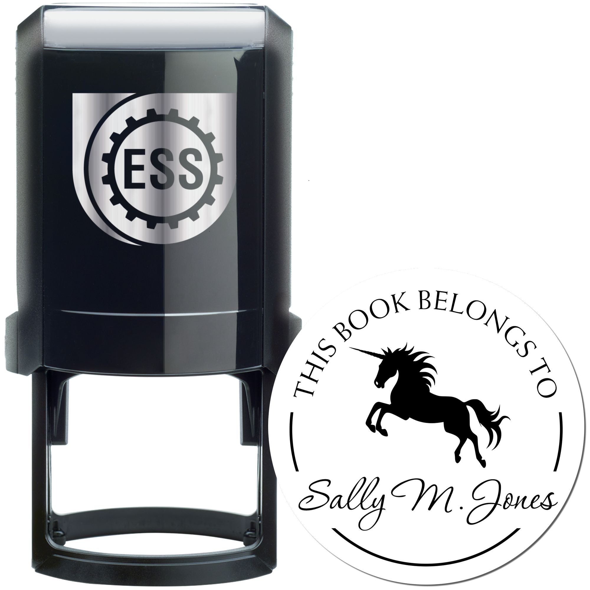 Puritygleam Mythical Unicorn Self-Inking Personalized Ex Libris Bookplate Stamp