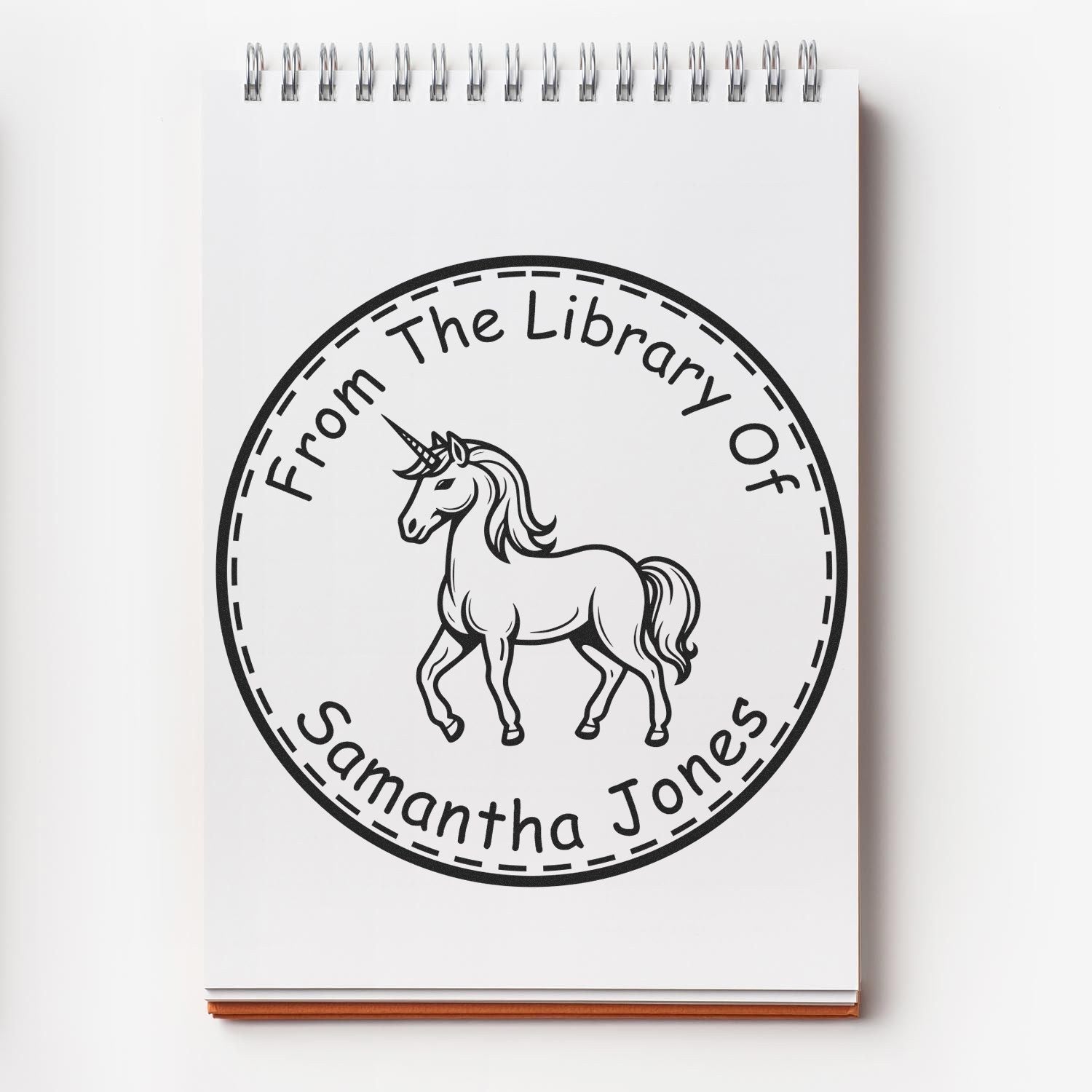 Wood Handle Joyfulgallop Mythical Unicorn Book Collection Stamp