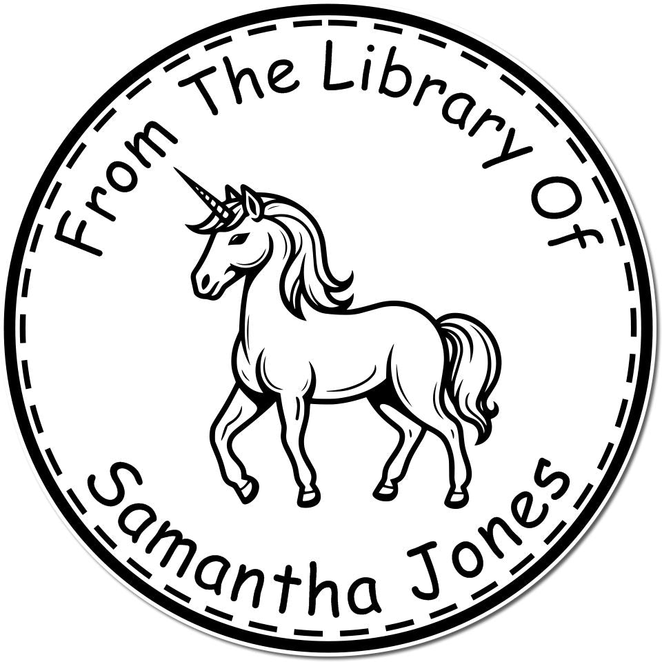 Wood Handle Joyfulgallop Mythical Unicorn Book Collection Stamp