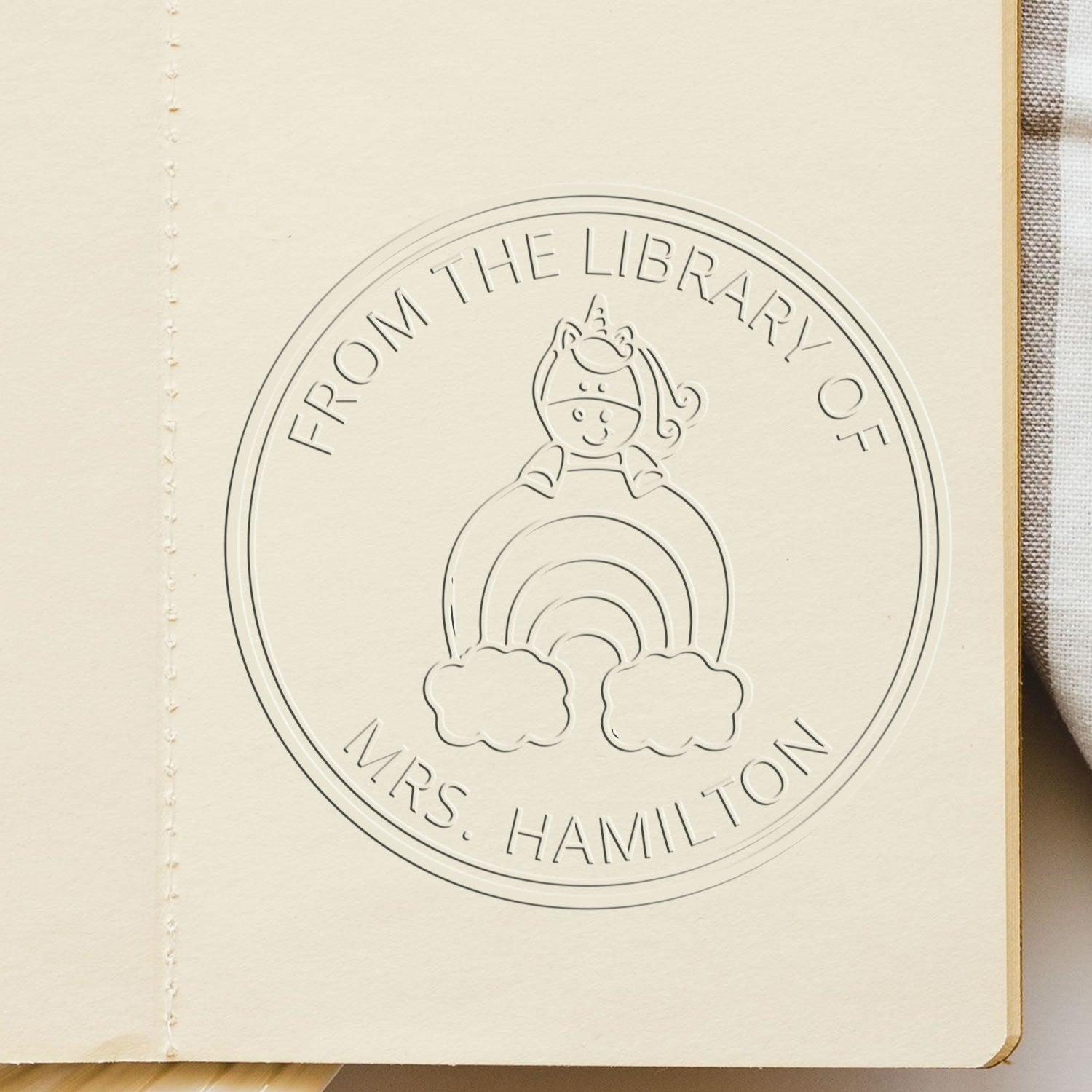 Soft Gracefulglide Mythical Unicorn Customized Book Identity Embosser