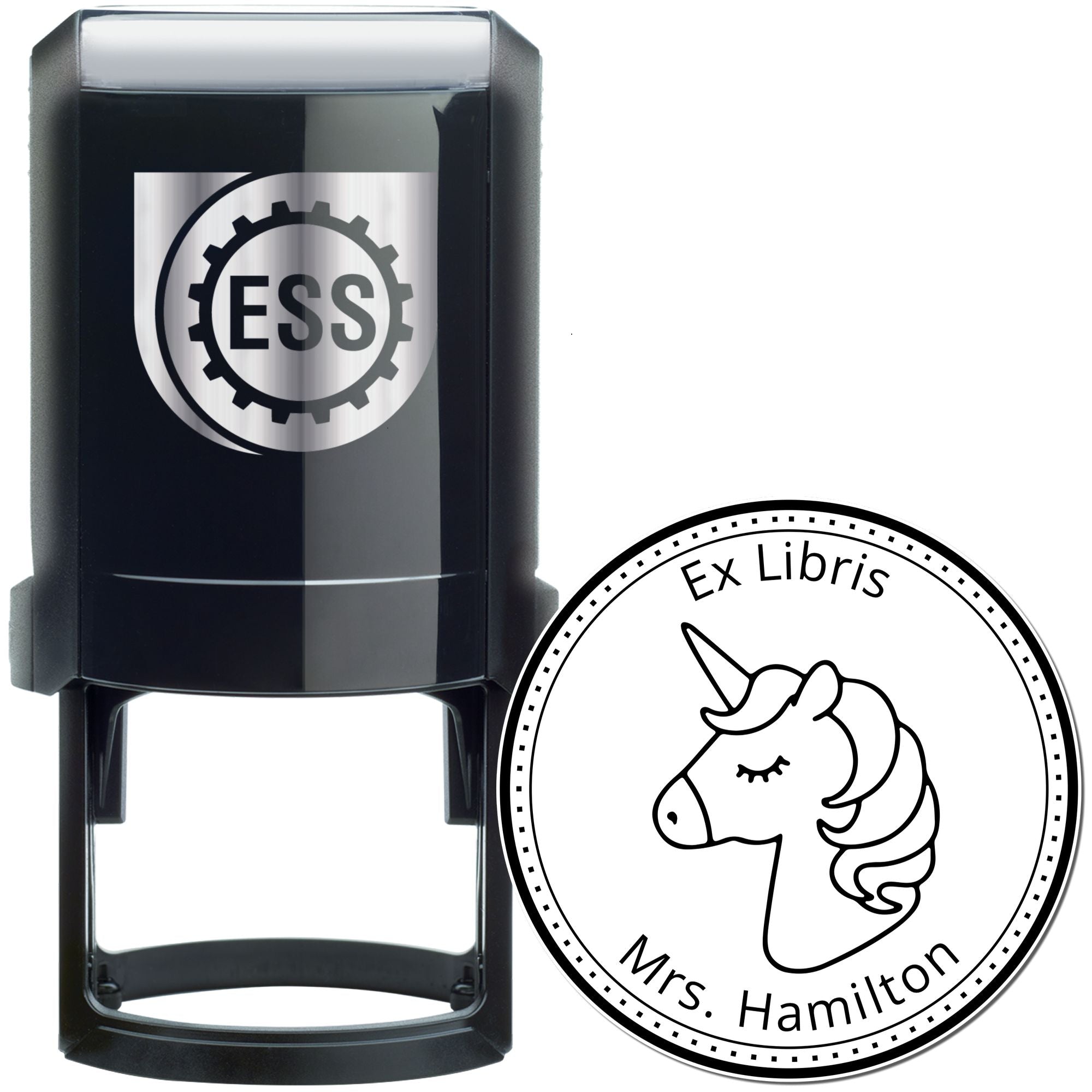 Mythicprance Mythical Unicorn Self-Inking Personalized Library Stamp