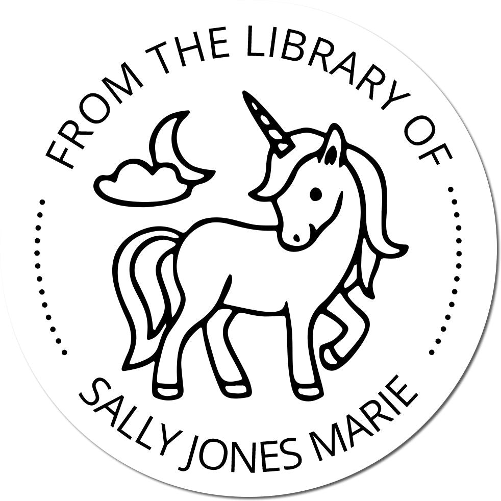 Slim Pre-Inked Luckycharm Unicorn Personalizable Ex Libris Design Stamp