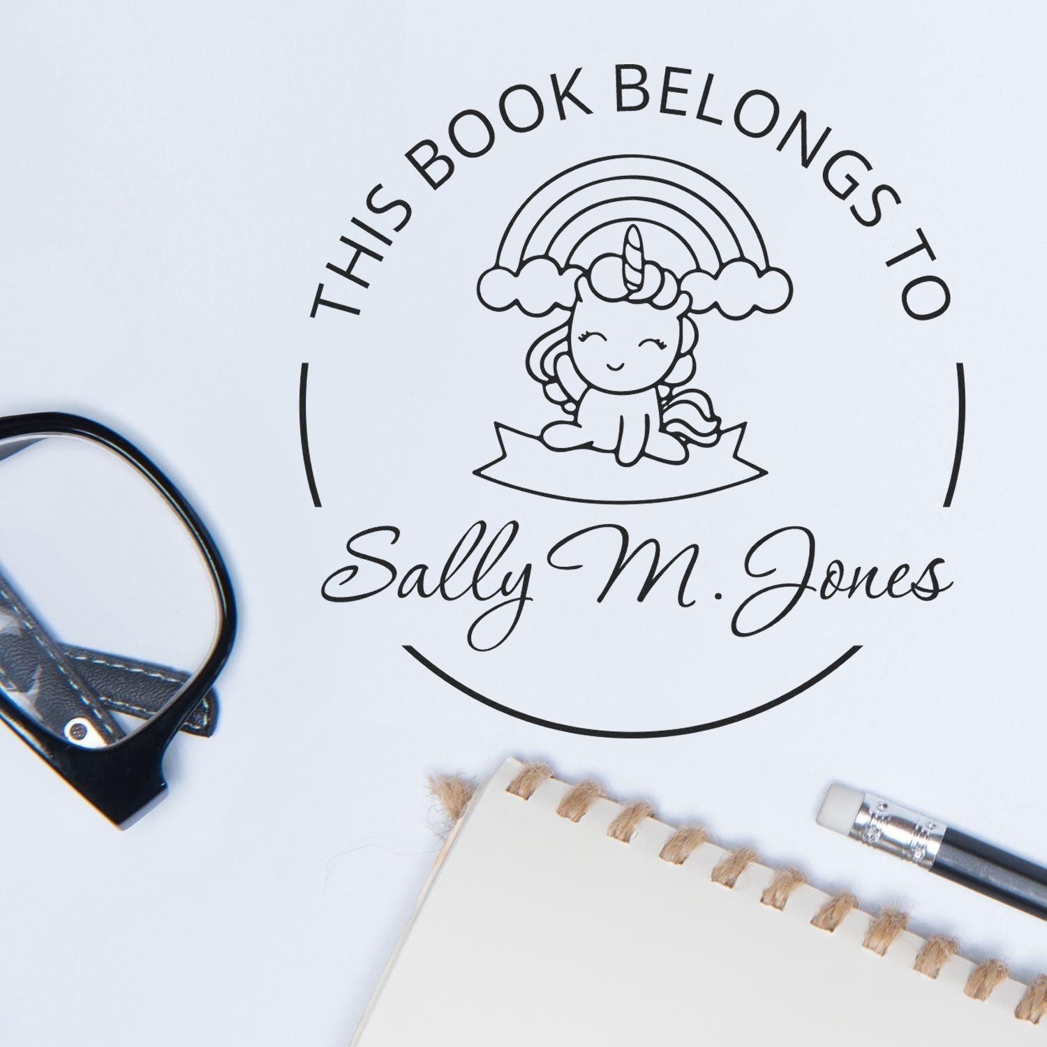 Azurebliss Unicorn Pre-Inked Customized Library Of Stamp - Engineer Seal Stamps