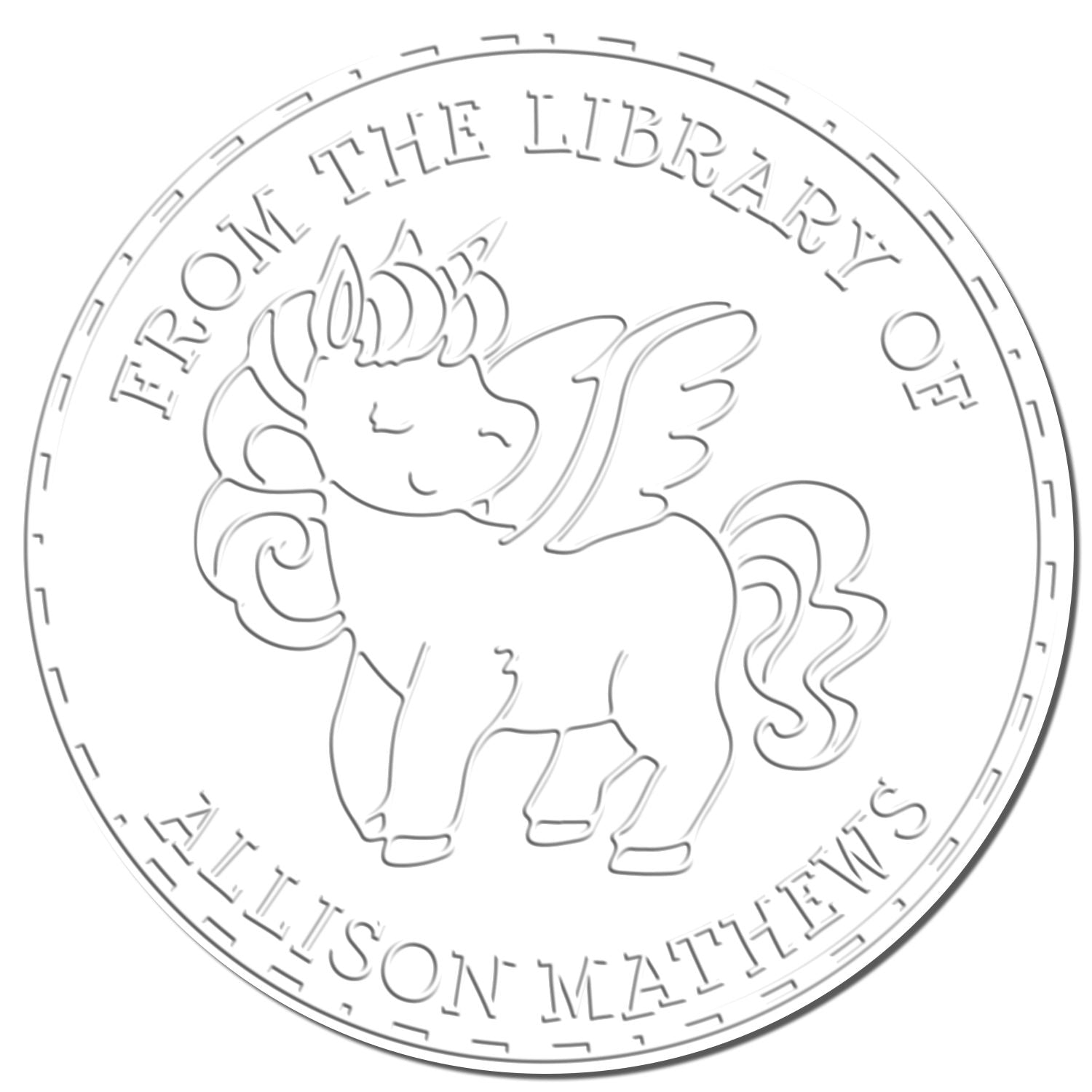 Infinitebreeze Unicorn Desk Custom-Made Bookplate Embossing Seal - Engineer Seal Stamps