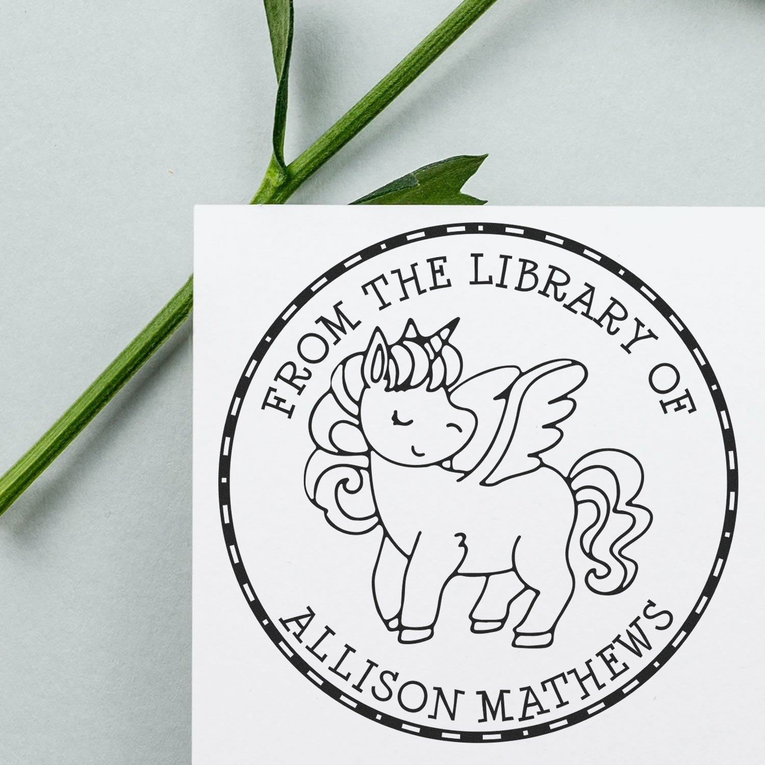 Wood Handle Infinitebreeze Unicorn Book Branding Stamp