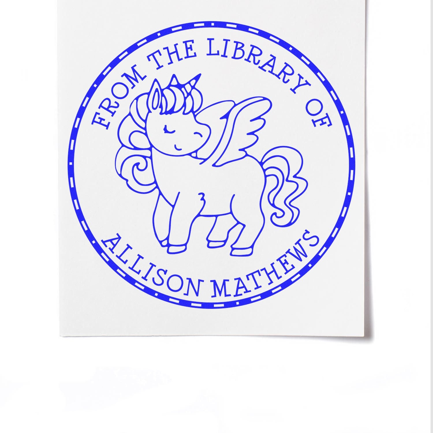 Infinitebreeze Unicorn Self-Inking Personalized This Book Belongs To Stamp - Engineer Seal Stamps