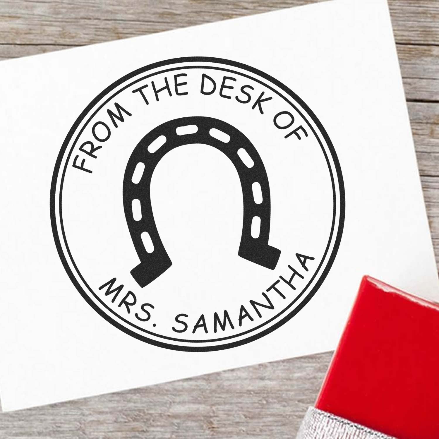 Mustang Grips Self-Inking Personalized Library Book Stamp - Engineer Seal Stamps