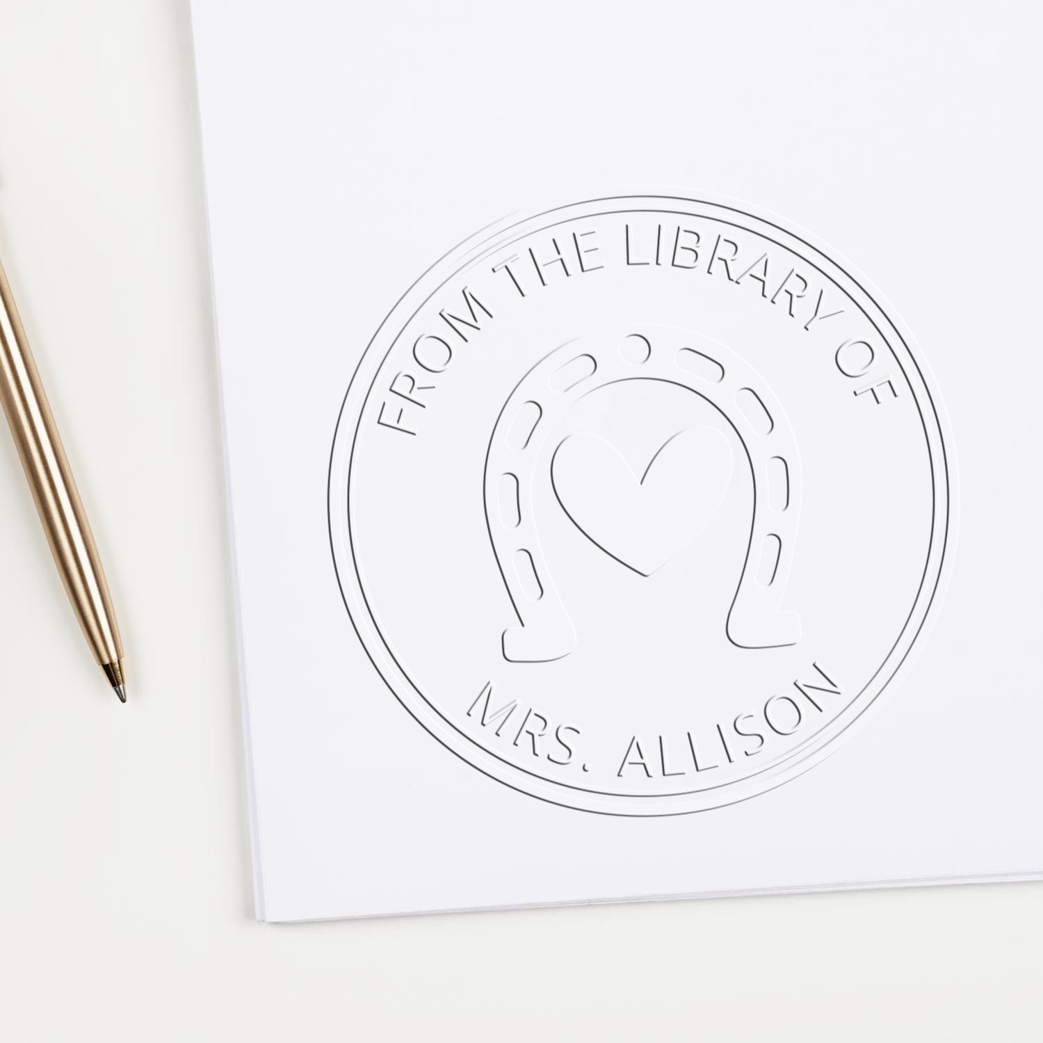 Canyon Gallopers Handheld Custom Book Belongs To Embossing Seal