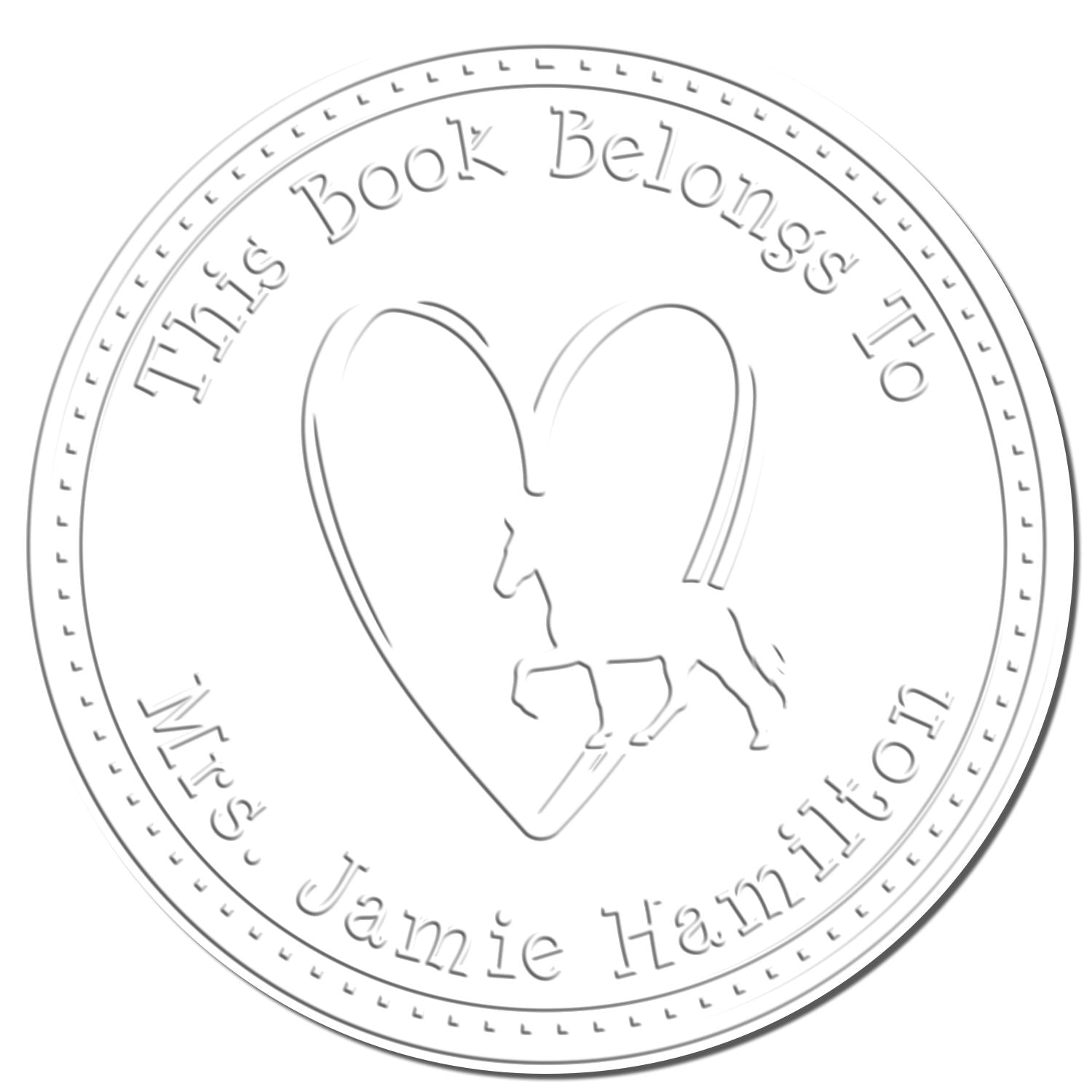 Thunderbolt Horse Handheld Custom Library Book Belongs To Embosser