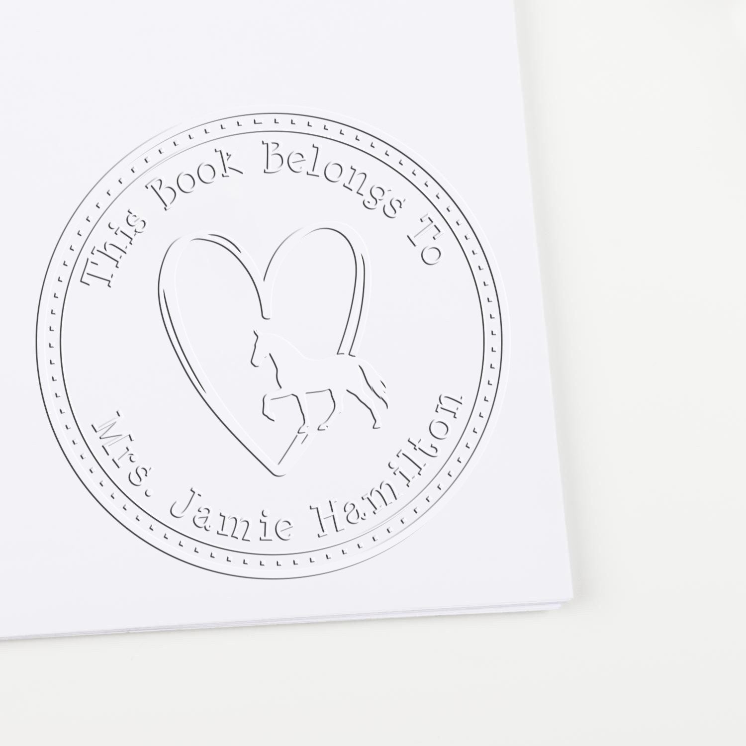 Soft Thunderbolt Horse Customized Book Property Embossing Seal