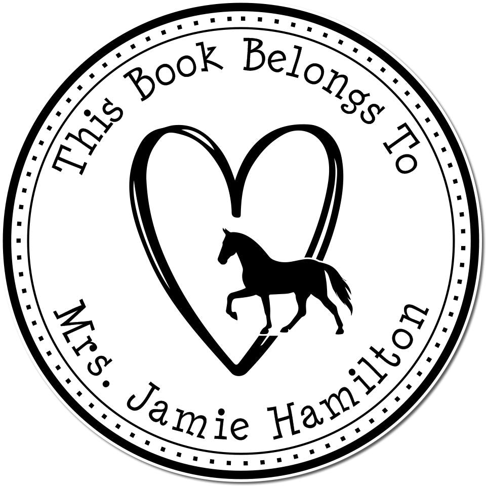 Slim Pre-Inked Thunderbolt Horse Personalizable Belongs To The Library Of Stamp