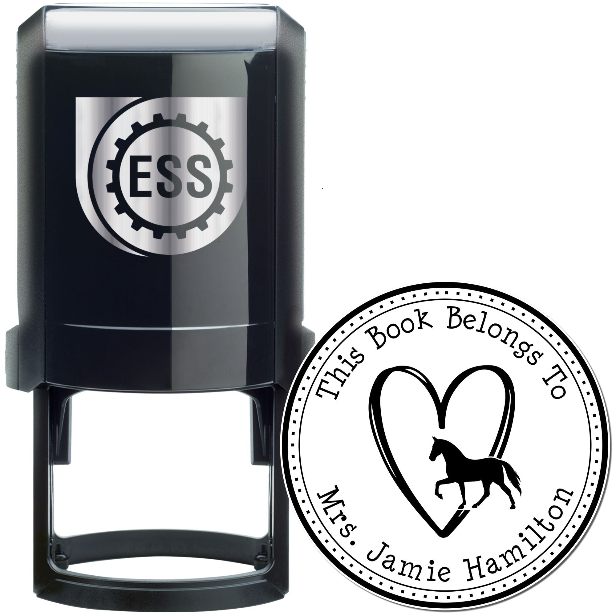 Thunderbolt Horse Self-Inking Personalized Book Collection Stamp