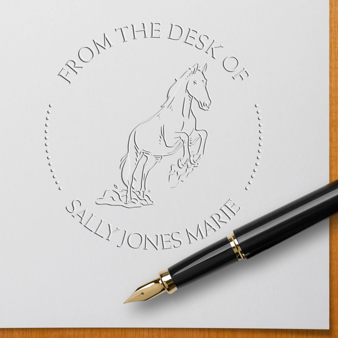 Whispering Shadow Horse Desk Custom-Made Book Lover Embossing Seal