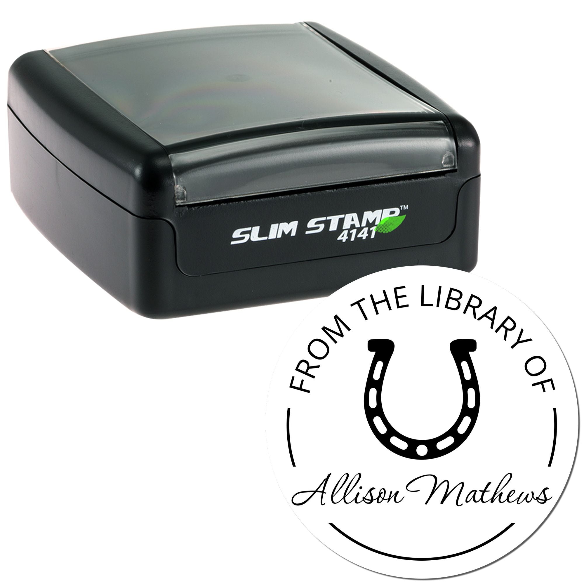 Slim Pre-Inked Rancher's Trust Horse Personalizable Book Lover Gift Stamp