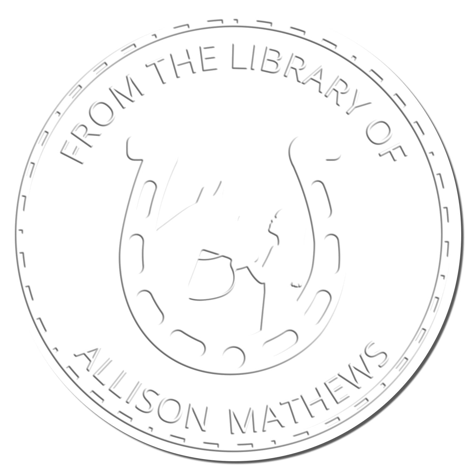 Soft Golden Spirit Horse Customized Bookplate Label Seal
