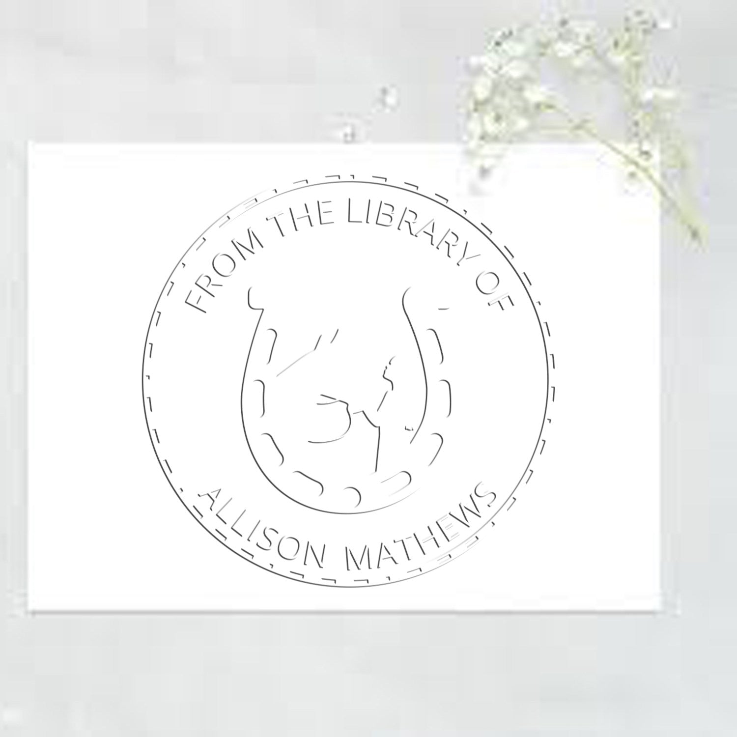 Golden Spirit Horse Hybrid Personalized Book Library Embosser