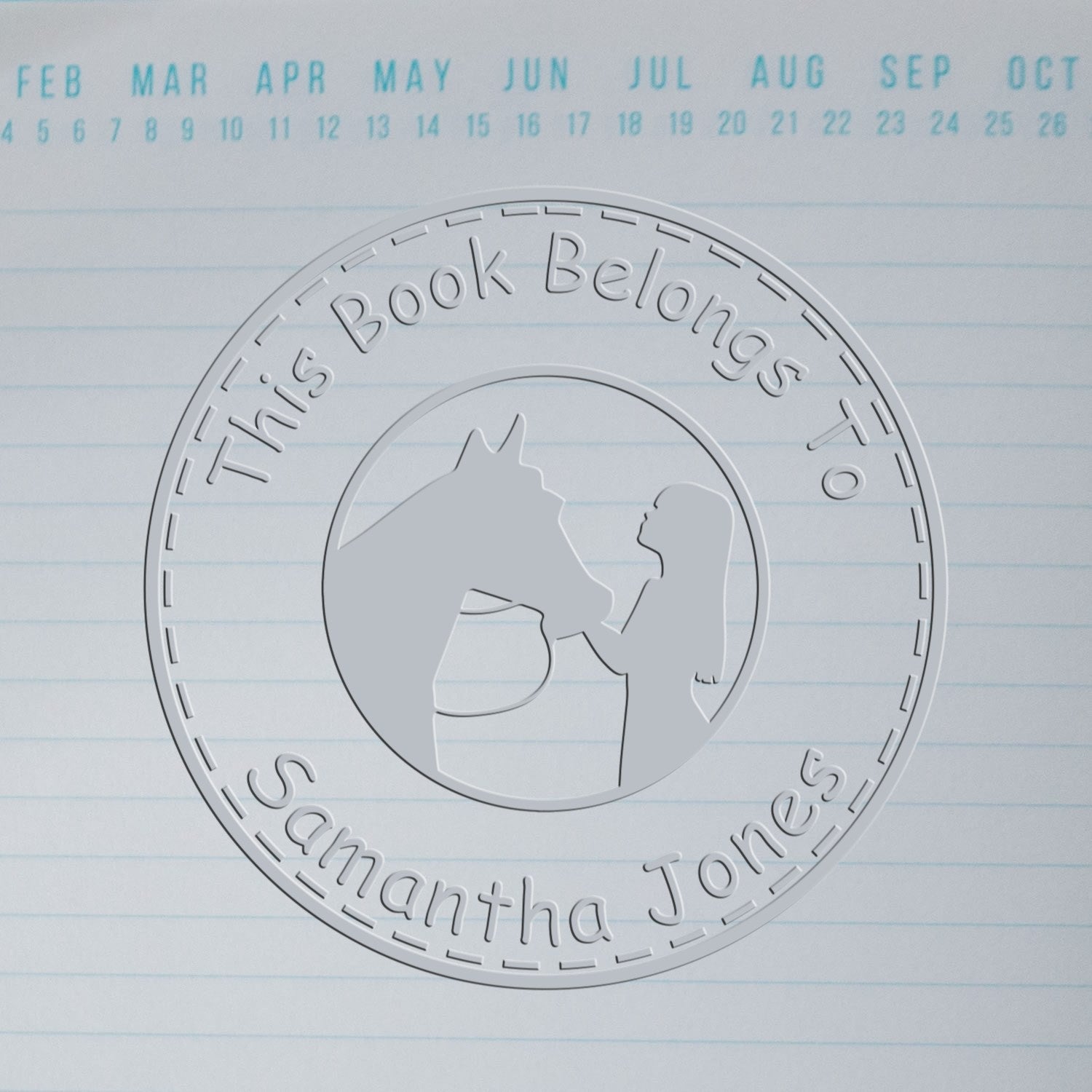 Soft Midnight Dancer Horse Customized Bookplate Label Embossing Seal - Engineer Seal Stamps