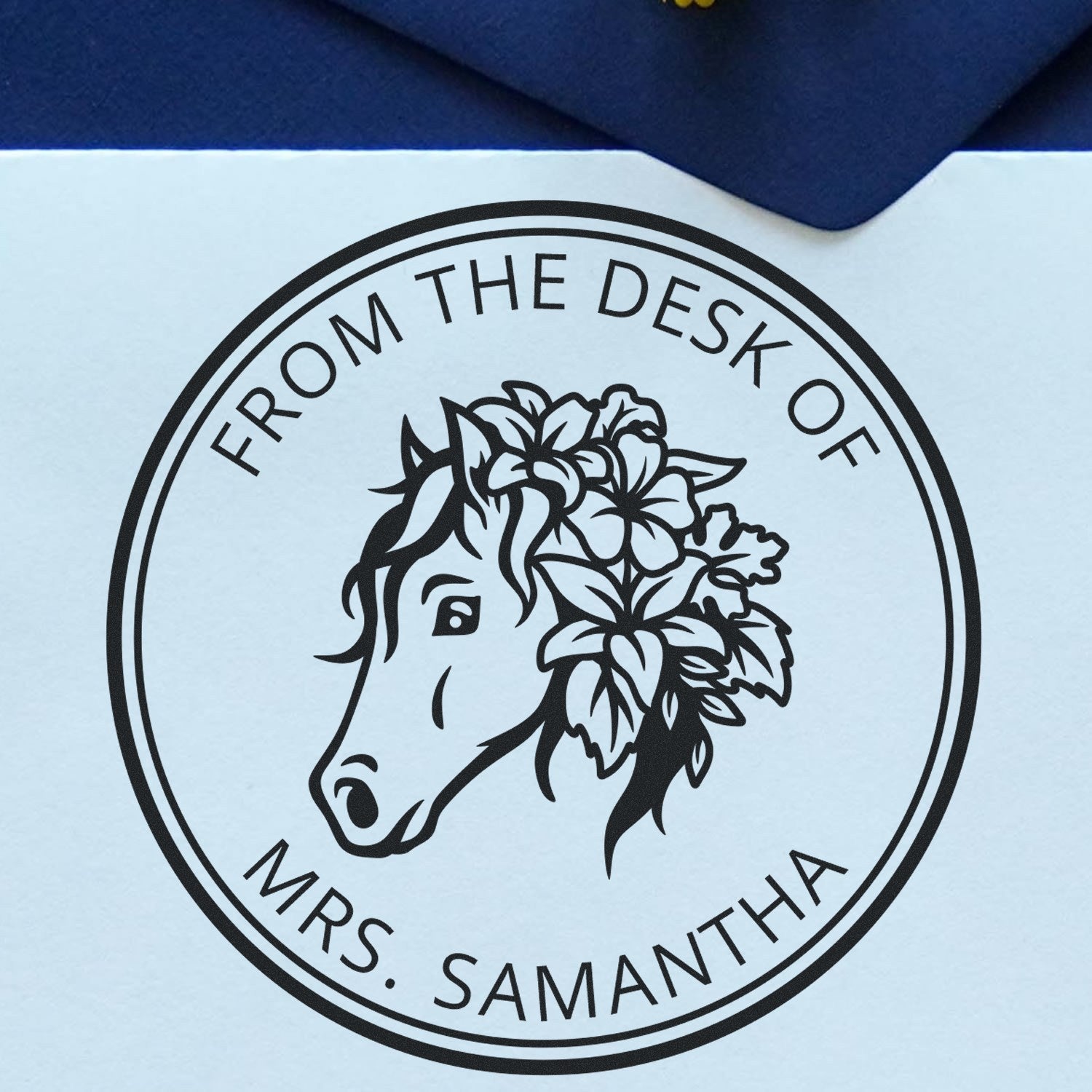Eclipse Chaser Horse Pre-Inked Custom-Made Book Lover Stamp