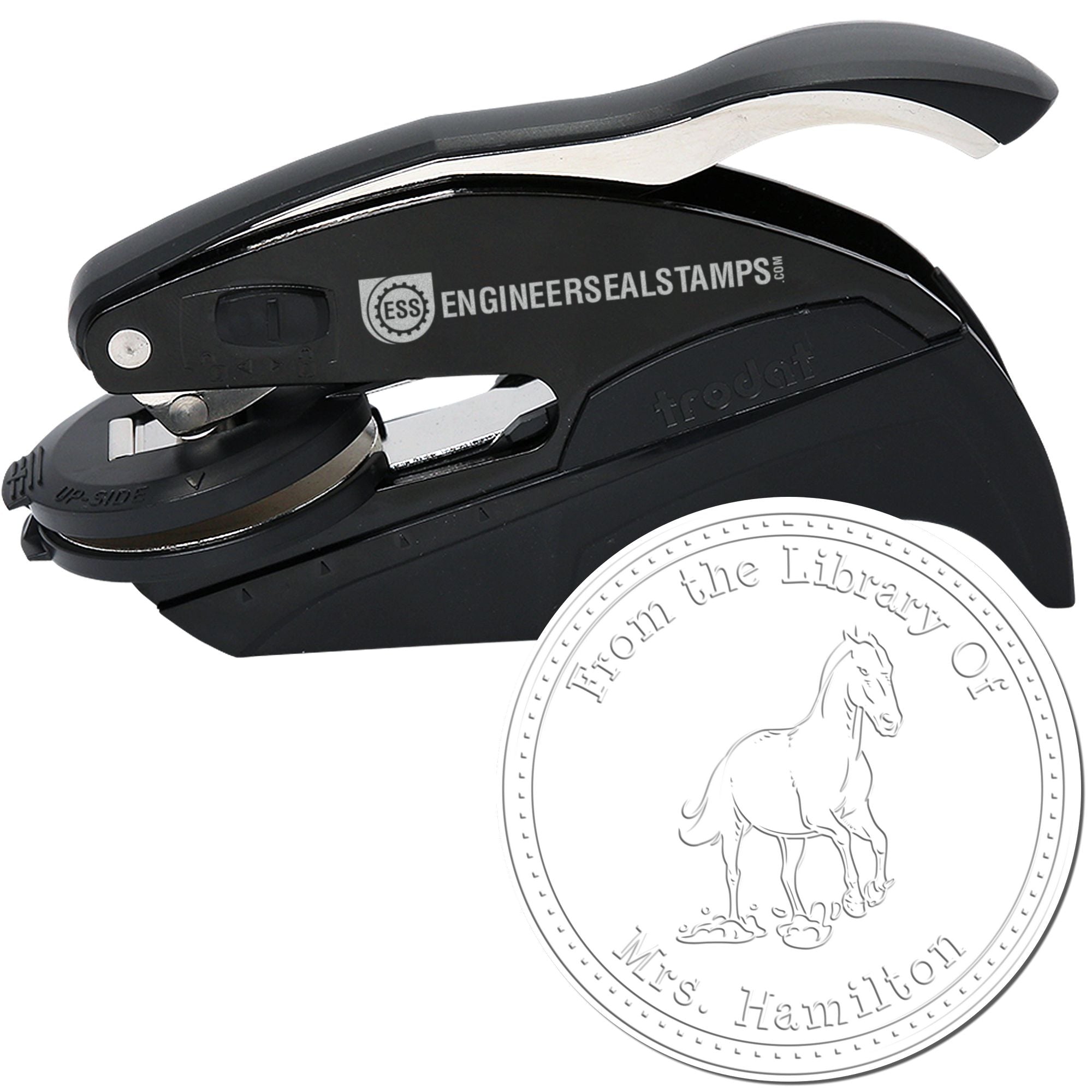 Wind Whisperer Horse Hybrid Personalized Ex Libris Embosser